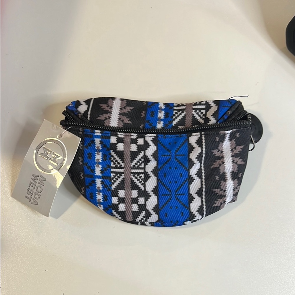 Moda West Black and Blue Patterned Bag